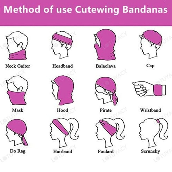 New 6 Pack Face Masks Bandanas Neck Gaitors - Picture 4 of 4